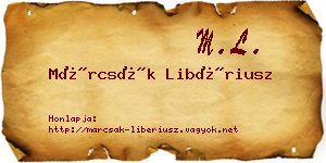 Márcsák Libériusz névjegykártya